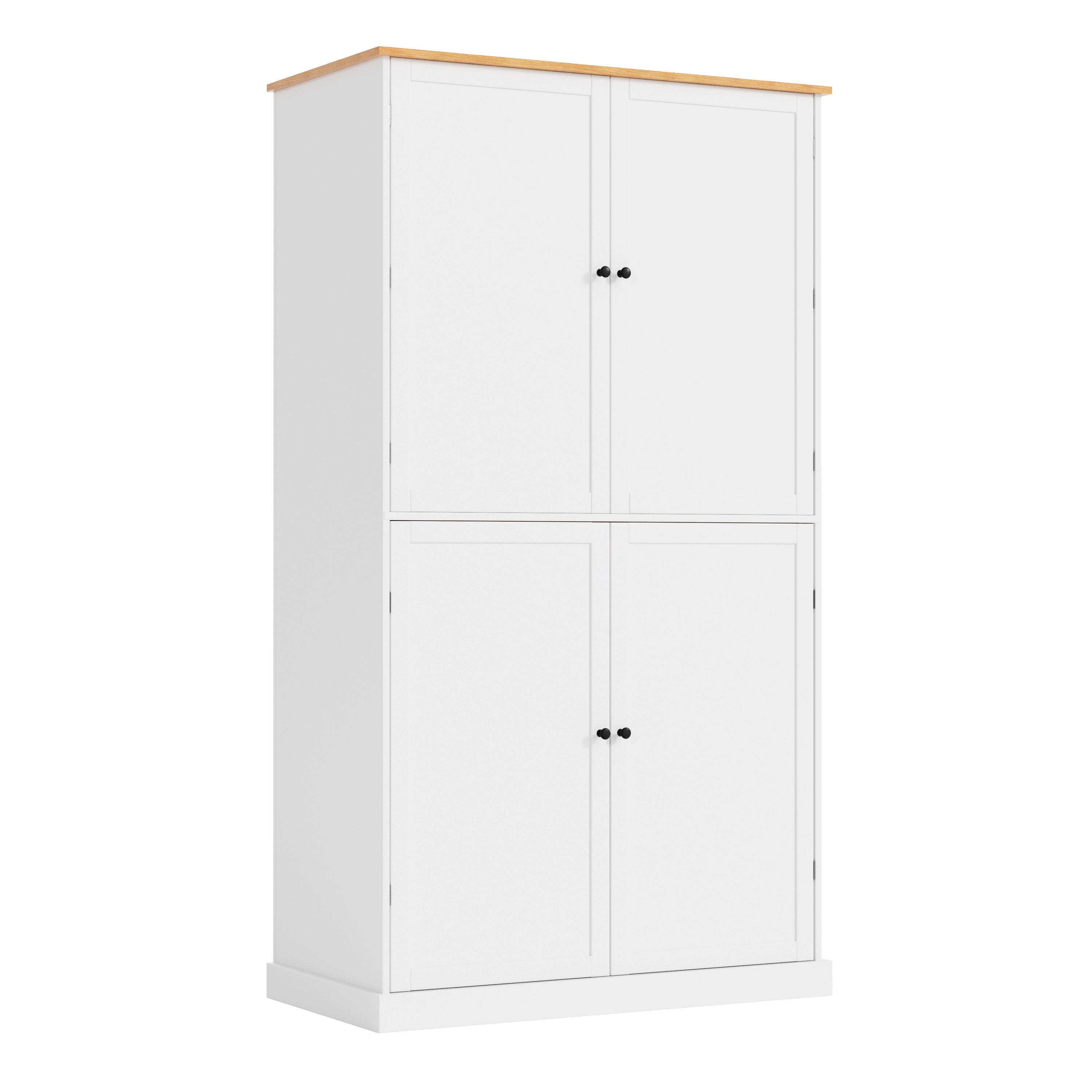 [Assembly Video Provided]TOPMAX 40.2x20x71.3inch High Freestanding Kitchen Pantry Large Cupboard Storage Cabinet with 2 Drawers, 2 Adjustable Shelves, 8 Door Shelves for Kitchen, Dining Room,White - Grand Goldman Shop