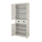 71' Kitchen Pantry Storage Cabinet , with 4 Doors, Drawer, 2 Adjustable Shelves, Freestanding Cupboard for Dining Room Living Room, Laundry-White - Grand Goldman Shop