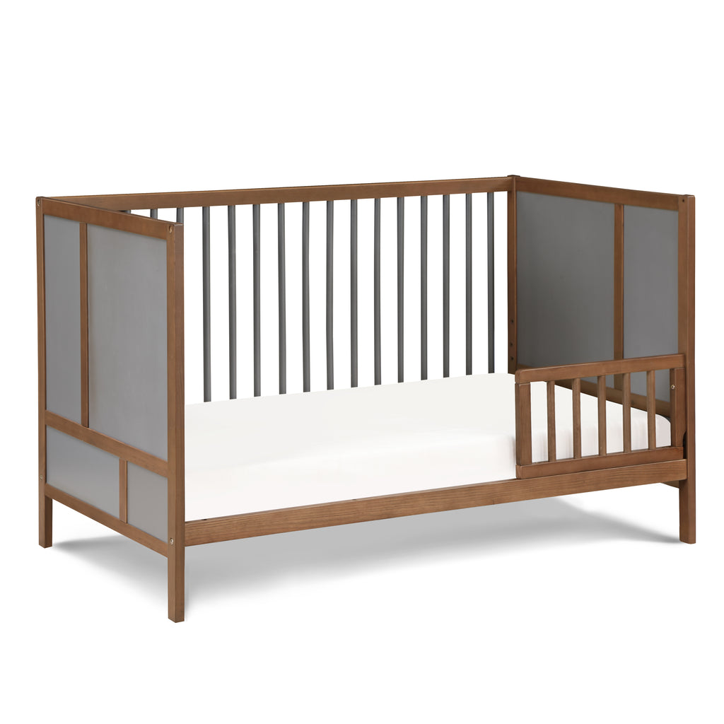 Pixie Finn 3-in-1 Crib in Walnut/Charcoal | Premium Home Decor - Grand Goldman