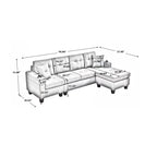 MEGA right sectional sofa with footrest, convertible corner sofa with armrest storage, living room and apartment sectional sofa, right chaise longue and grey - Grand Goldman Shop