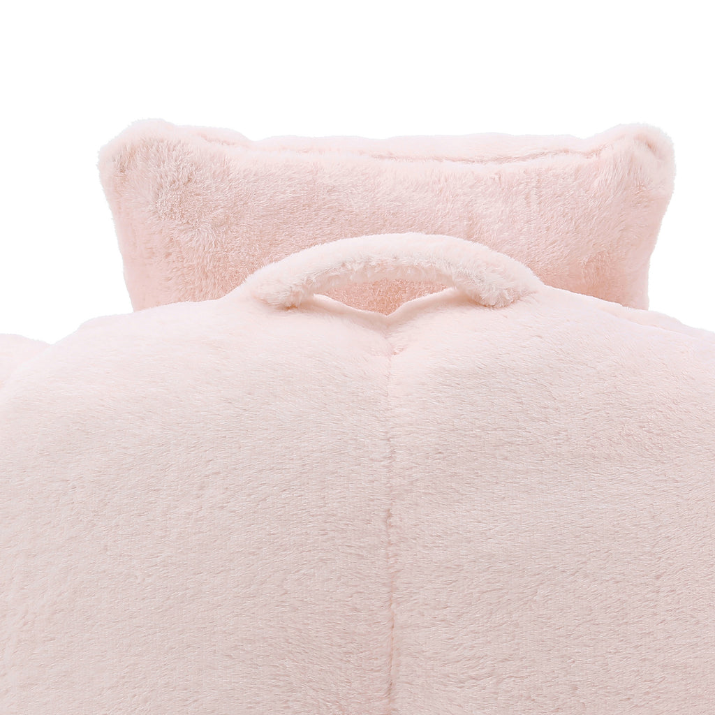 Giant Bean Bag Chair withFootstool, Oversized Bean Bag  for Adults and Kids, Faux Fur Shell-Shaped Large Chair with Filler, Stuffed Big Accent Sofa,  Floor Sofa for Gaming,Reading Living Room Bedroom - Grand Goldman Shop