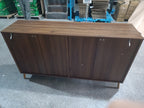 63 inch Grille-Striped Walnut Sideboard Buffet Cabinet with Storage, Multifunctional Accent for Dining Room, Living Room - Grand Goldman Shop