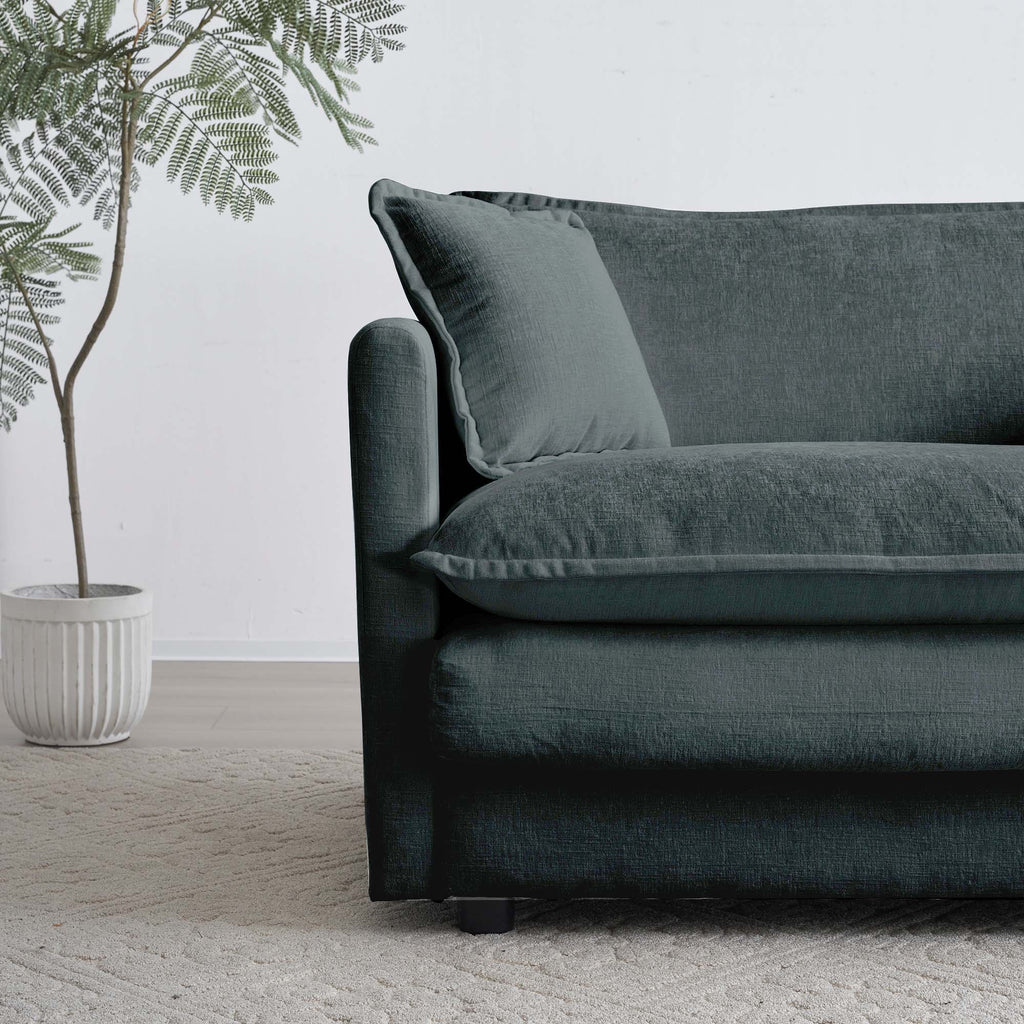 Chenille Fabric Ottomans Footrest to Combine with 2 Seater Sofa, 3 Seater Sofa and 4 Seater Sofa, Grey Chenille - Grand Goldman Shop
