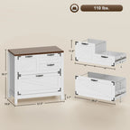 Farmhouse File Cabinet with 4 Drawers Lateral Filing Cabinet - Grand Goldman