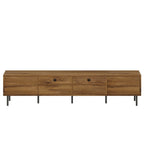 Mid Century TV Stand with 2 Drawers, Media Console Table for TVs up to 85'', Natural Finish Storage Cabinet with Cable Management, 78.7'' x 15.7'' x 17.7'' - Grand Goldman Shop