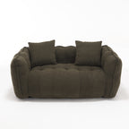 Cozy Beanbag Chair with High Resilience Foam Core for Two - Olive Green Chenille, 66x35x25 inches - Grand Goldman Shop