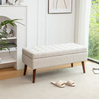 Storage Bench with Storage Bench for Bedroom End of Bed Bench Foot of Bed Bench Entryway Bench Storage Ottoman Bench 43.7' W x 18.1' D Off White Bench - Grand Goldman Shop