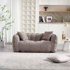 Cozy Beanbag Chair with High Resilience Foam Core for Two  -Brown Chenille, 66x35x25 inches - Grand Goldman Shop