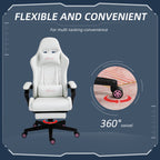 Vinsetto High Back PU Leather Gaming Chair, Racing Computer Chair with Swivel Wheels, Retractable Footrest, Headrest, Lumbar 