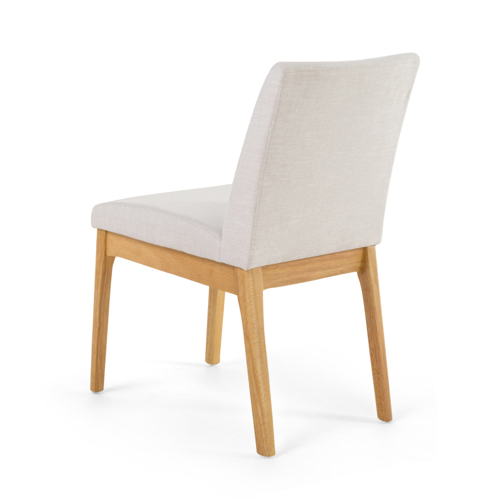 Contemporary Dining Chair Set of 2 with Upholstered Fabric and Rubberwood Legs in Light Beige - Grand Goldman Shop