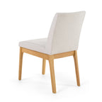 Contemporary Dining Chair Set of 2 with Upholstered Fabric and Rubberwood Legs in Light Beige - Grand Goldman Shop