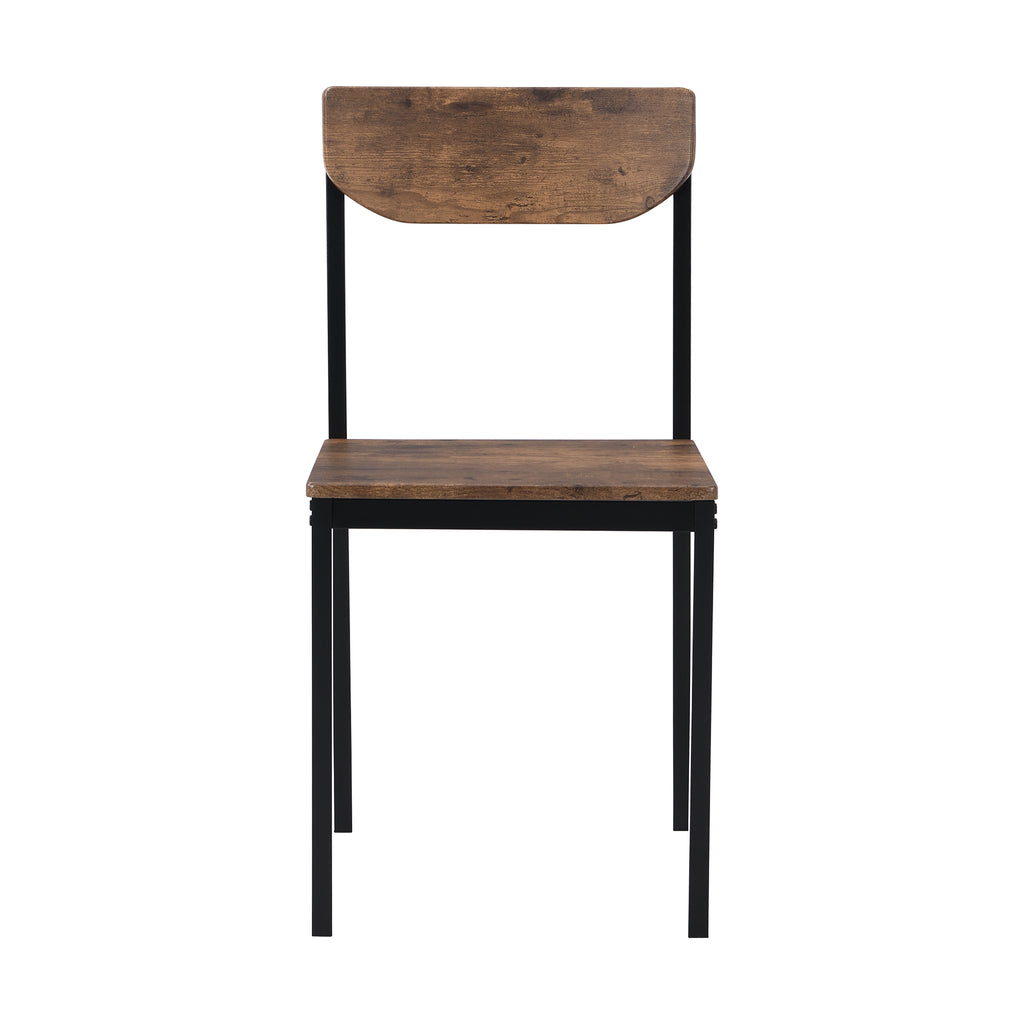 TOPMAX Modern 3-Piece Round Dining Table Set with Drop Leaf and 2 Chairs for Small Places,Black Frame+Rustic Brown Finish - Grand Goldman Shop