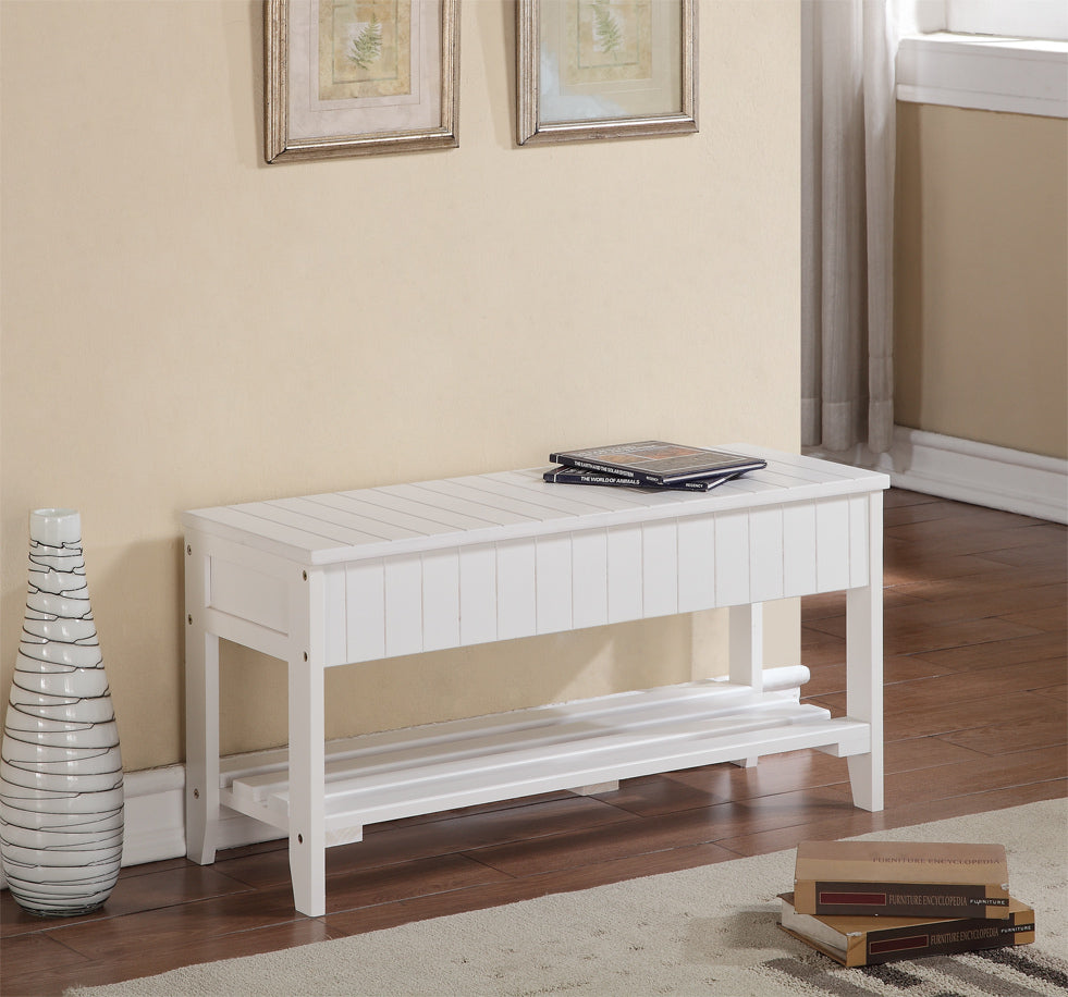 Quality Solid Wood Shoe Bench with Storage, White - Grand Goldman Shop