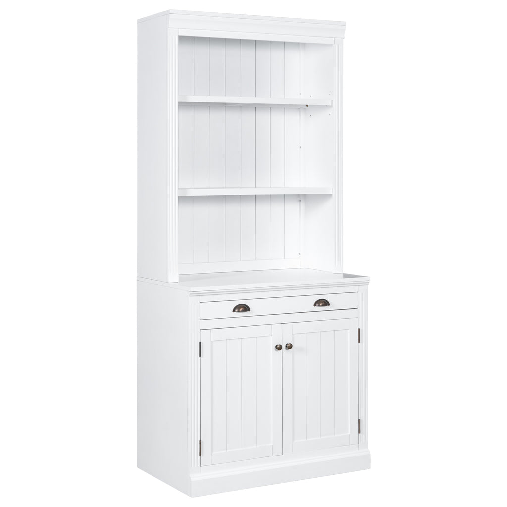 83.4'Tall Bookshelf with 3 pieces LED Lighting, Modern Bookcase with 2 Doors and 1 Drawer,Storage Bookcase with Open Shelves for Living Room,Home Office,White - Grand Goldman Shop
