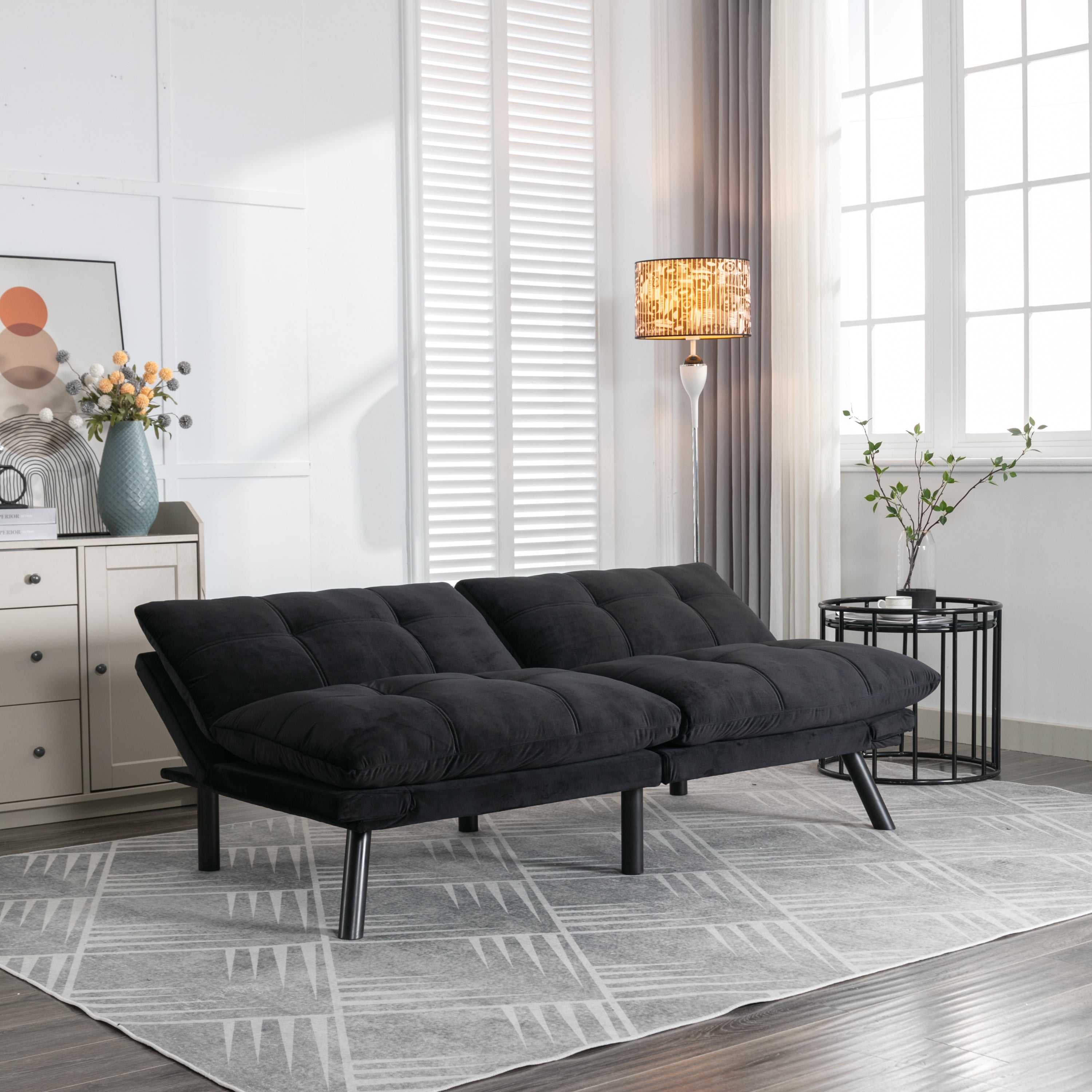 Black Convertible Folding Modern sofa Bed - Grand Goldman Shop