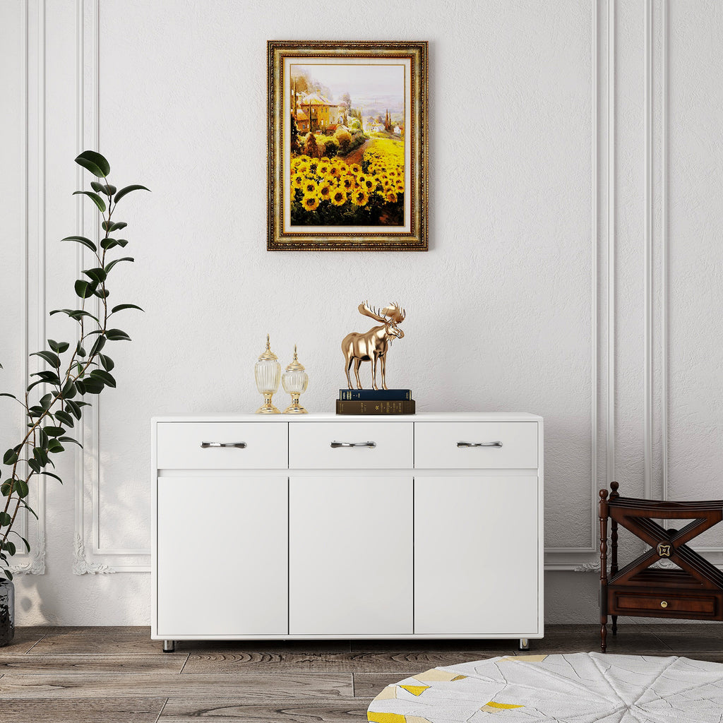 Three Doors Side Table-White - Grand Goldman Shop