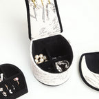 9' Tall Display Jewelry Box with Hooks, High Heel Shoe Design, Stencil Letter Print - Grand Goldman Shop