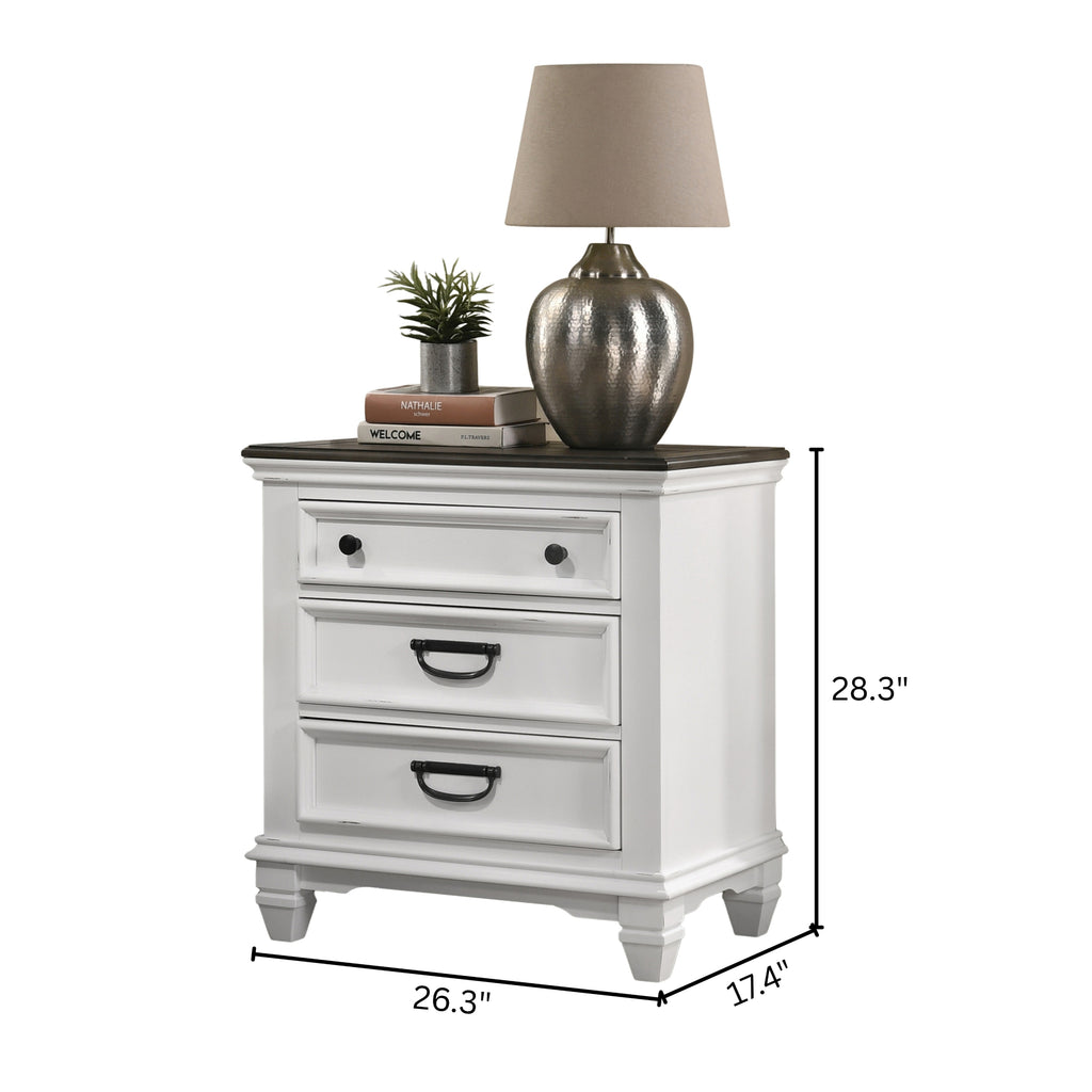 Clelane 3-Piece Wood Bedroom Set, Shiplap Panel King Bed and 2 Nightstands - Grand Goldman Shop