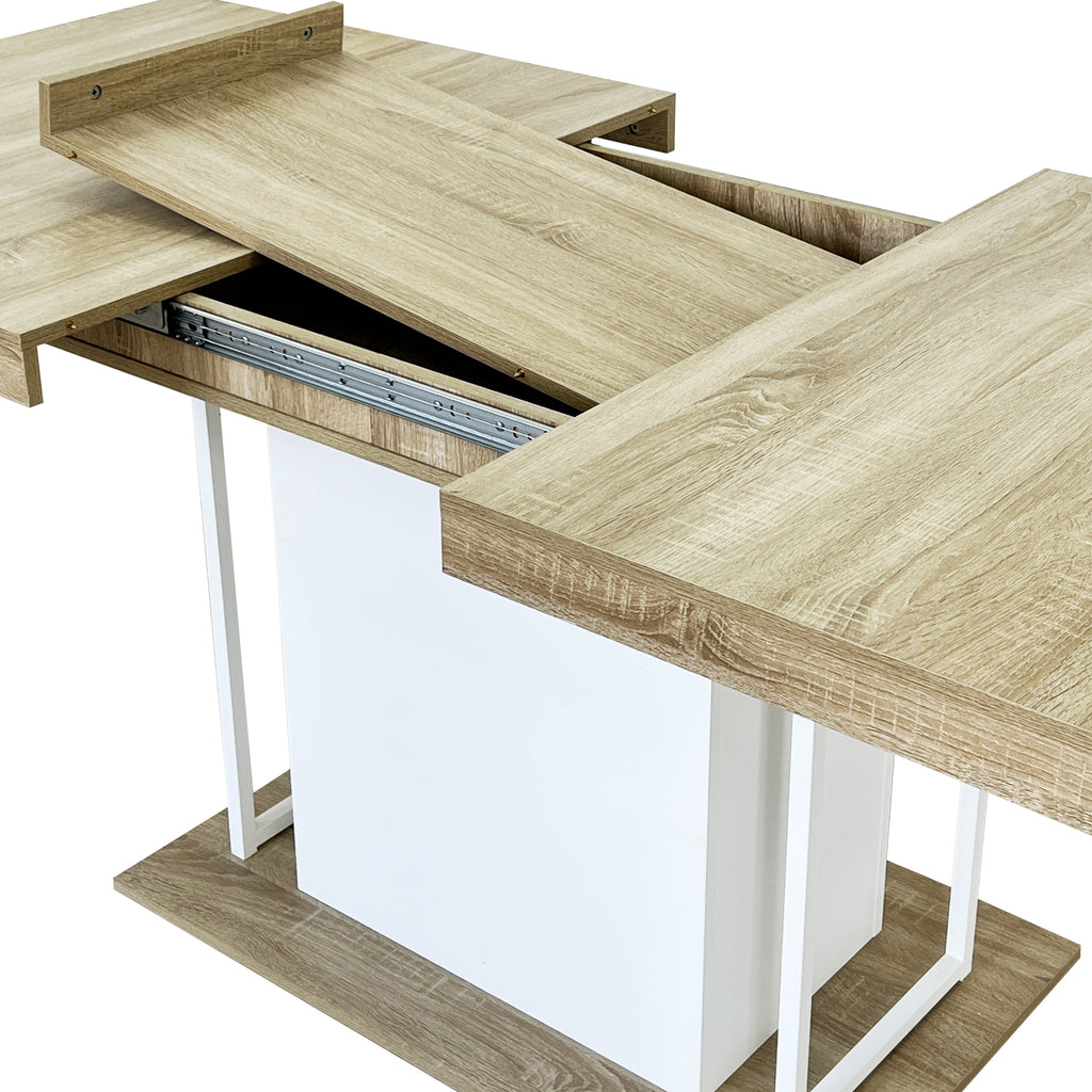 Rectangle extendable dining table for 6-10 people aged effect wood 160-200 cm - Grand Goldman Shop