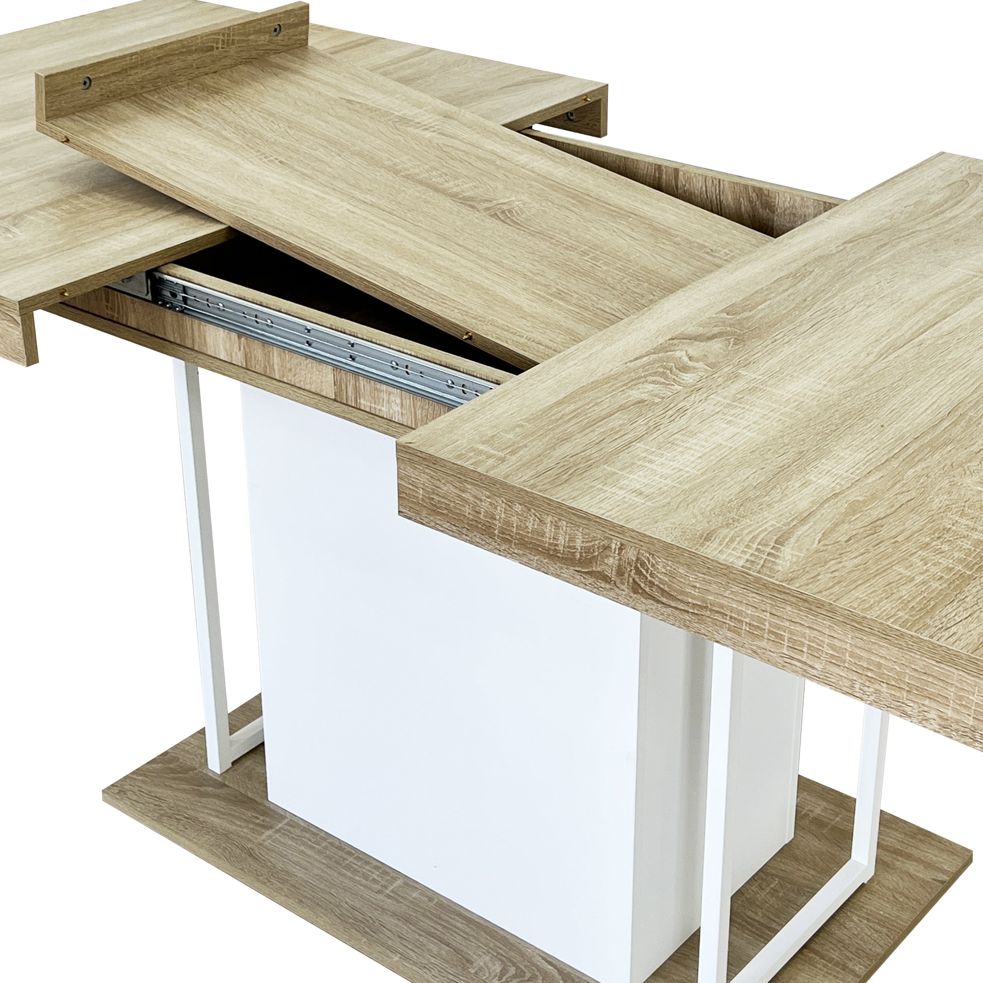 Rectangle extendable dining table for 6-10 people aged effect wood 160-200 cm - Grand Goldman Shop