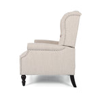 Push Back Recliner Chair Fabric Lounge Armchair Pushback Recliner with Rivet Decoration Wingback Single Sofa Chair with Padded Seat for Living Room, Bedroom 33.25D x 37.75W x 42.5H in - Grand Goldman Shop