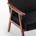 Mid-Century Modern Wingback Accent Chair with Solid Wood Frame and Extra-Thick Backrest – Lounge Chair for Living Room, Bedroom, or Reading Room - Grand Goldman Shop