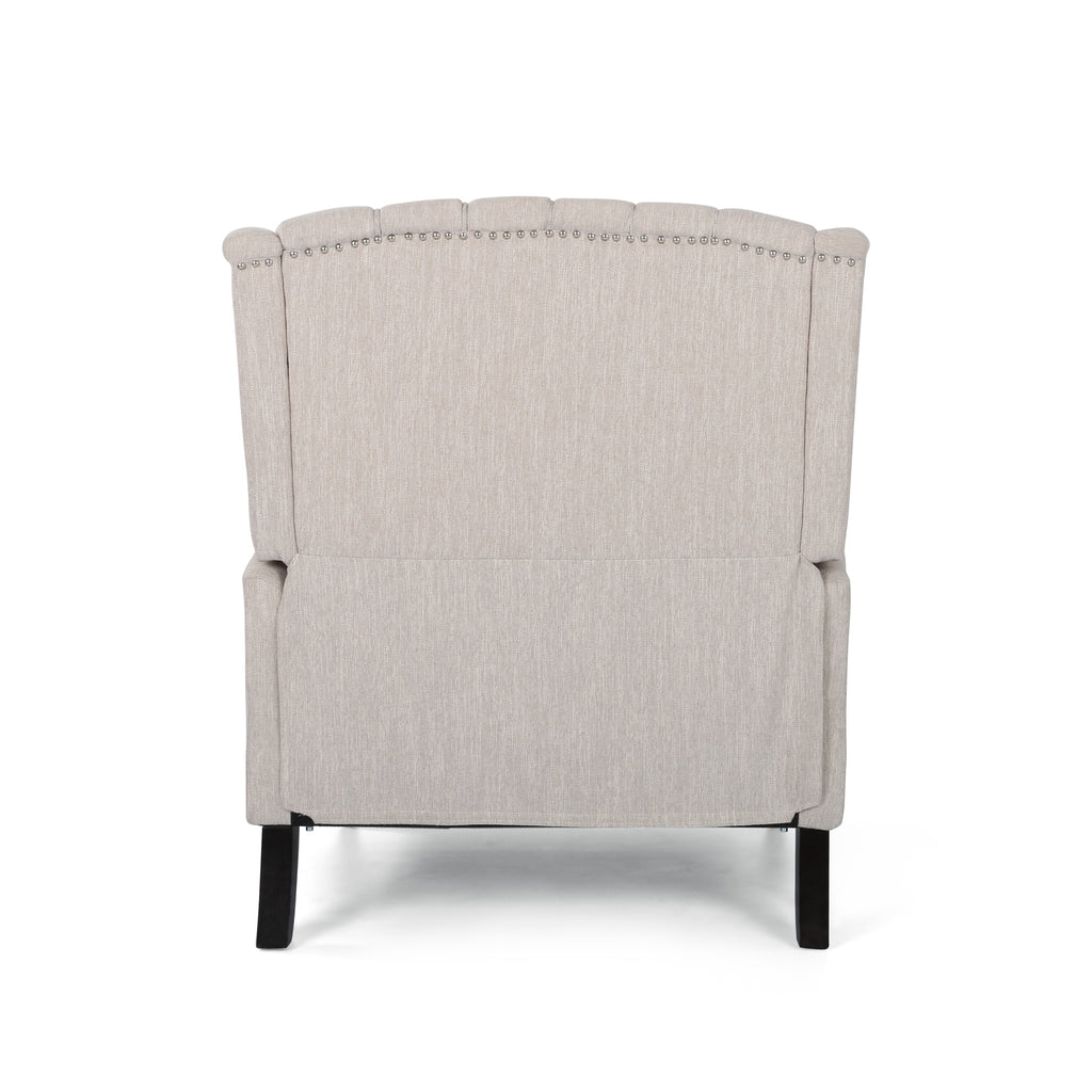Push Back Recliner Chair Fabric Lounge Armchair Pushback Recliner with Rivet Decoration Wingback Single Sofa Chair with Padded Seat for Living Room, Bedroom 33.25D x 37.75W x 42.5H in - Grand Goldman Shop