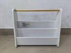 Kids Bookshelf with Wooden Handle, 2-Tier Front-Facing Toddler Bookcase, Portable Children's Book Storage Organizer for Bedro