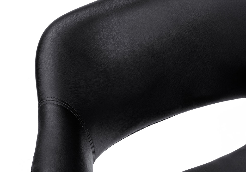 Office Chair, Adjustable Height, Swivel, Ergonomic, Armrests, Computer Desk, Work, Black Leather Look, Chrome Metal, Contempo