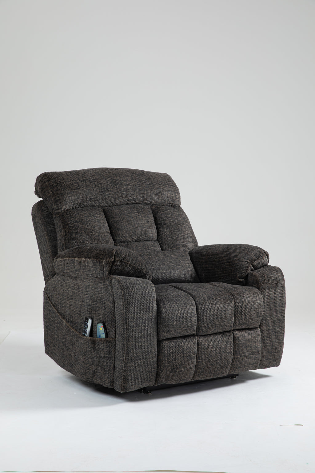 Old age electric lift chair, flat high density foam electric sofa, with heating and massage functions, can tilt to 180 degrees, 2 pocket cup holders, 2 remote controls, 4 OKIN motors - Grand Goldman Shop