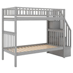 Twin over Twin Bunk Bed with Trundle and Storage - Grand Goldman Shop