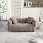 Cozy Beanbag Chair with High Resilience Foam Core for Two  -Brown Chenille, 66x35x25 inches - Grand Goldman Shop