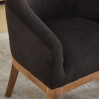 Mid Century Modern Upholstered Barrel Dining Chairs with Arms,Farmhouse Linen Kitchen & Dining Room Chairs with Natural Hardwood Frame, 19' W Accent Chairs,Single Pack,Charcoal Gray,SW1891BK - Grand Goldman Shop