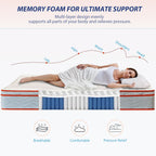 Alwyn Home Innerspring Mattress Medium Hybrid Mattress in a box With Certipur-US Certified Pocket Spring, Pressure Relief, and Motion Isolation - Grand Goldman Shop