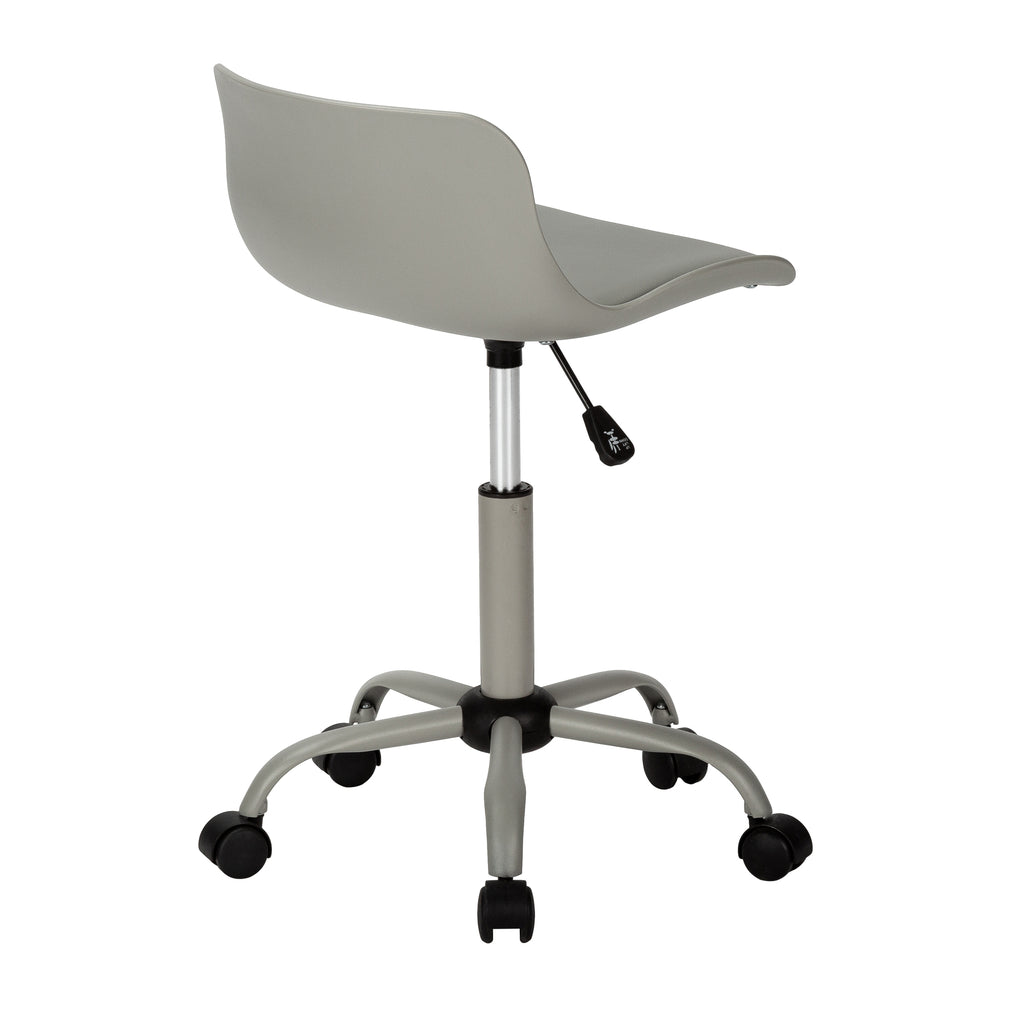 Office Chair, Adjustable Height, Swivel, Ergonomic, Computer Desk, Work, Juvenile, Grey Leather Look, Grey Metal, Contemporar