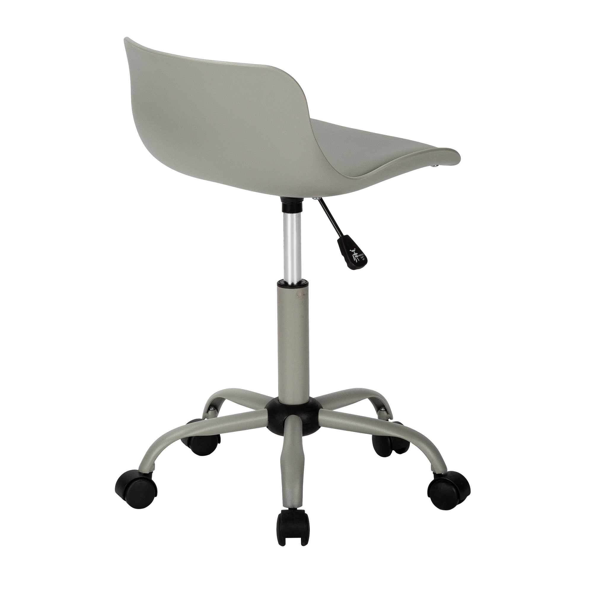Office Chair, Adjustable Height, Swivel, Ergonomic, Computer Desk, Work, Juvenile, Grey Leather Look, Grey Metal, Contemporar