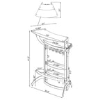 Elaina Black 2-shelf Home Bar - Grand Goldman Shop