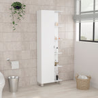Urano Corner Linen Cabinet, Five External Shelves, Single Door, Four Interior Shelves -White | Premium Home Decor - Grand Gol