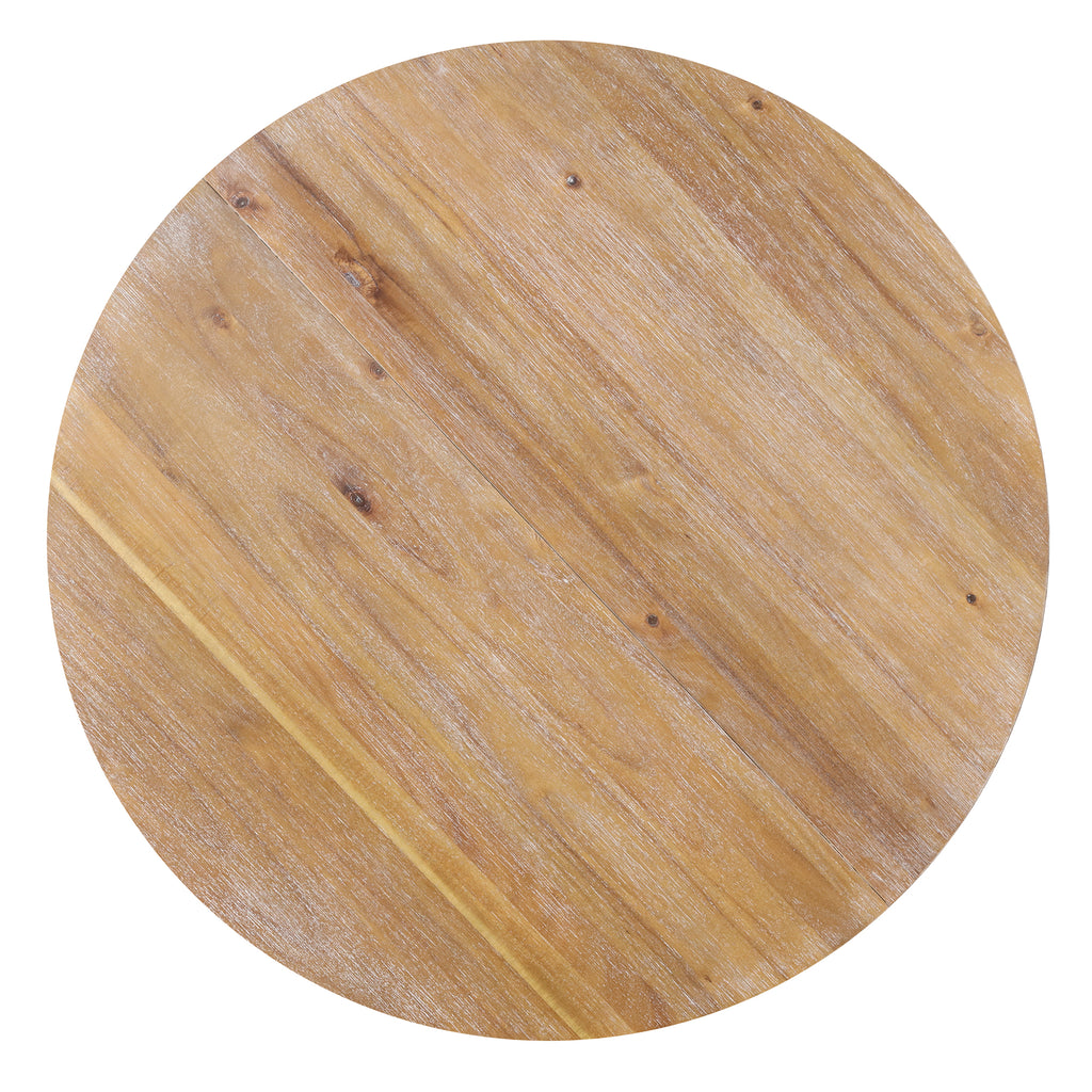 Modern Natural Wood Wash Dining Table Set for 4 with Round Table and Chairs, Solid Wood and MDF - Grand Goldman Shop
