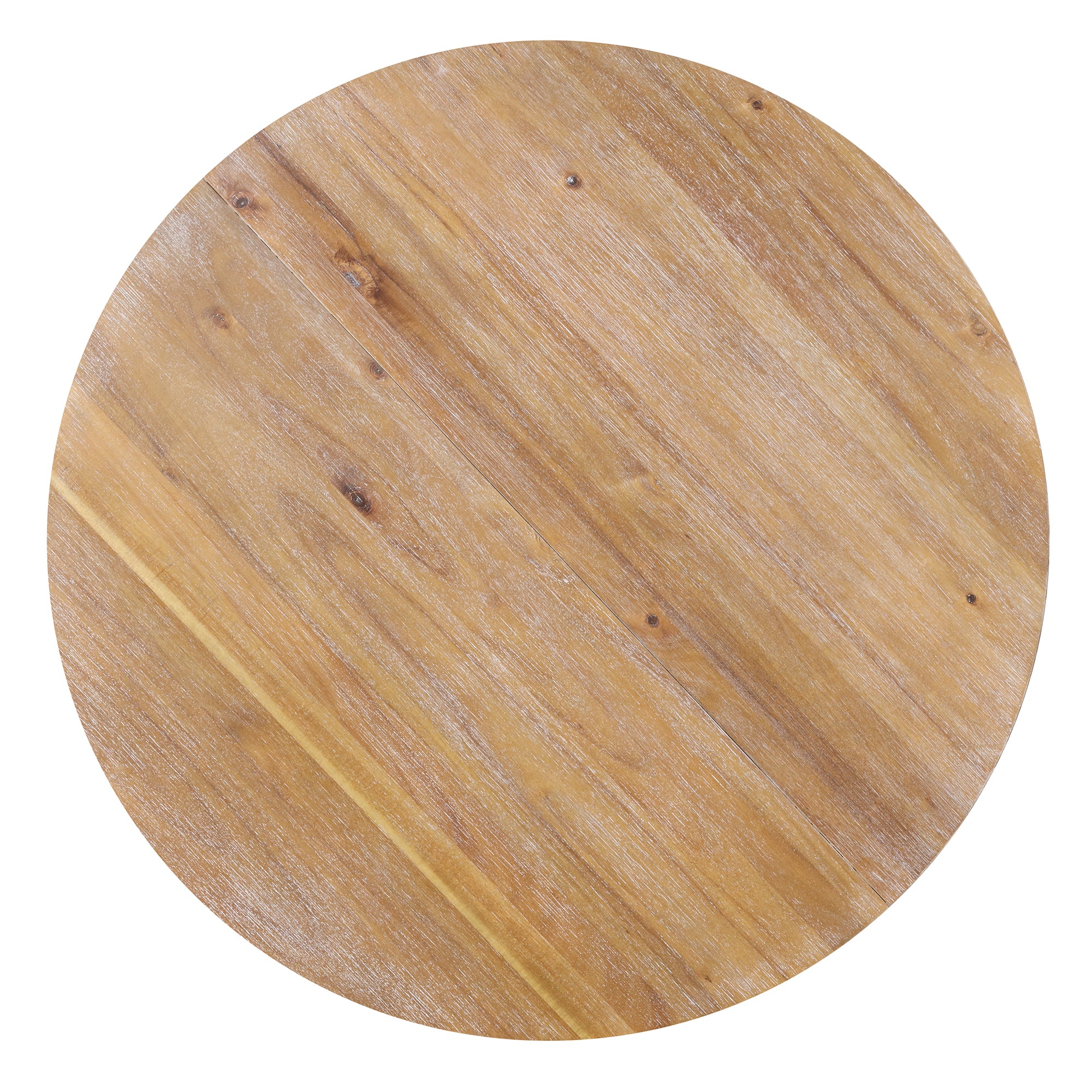 Modern Natural Wood Wash Dining Table Set for 4 with Round Table and Chairs, Solid Wood and MDF - Grand Goldman Shop