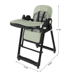 Convertible Baby High Chair to Rocker with 5-Point Harness, Foldable Infant Feeding Chair in Dark Green with Removable 2-Tier