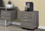 File Cabinet, Rolling Mobile, Storage Drawers, Printer Stand, Office, Work, Brown Laminate, Contemporary, Modern - Grand Gold