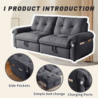 W3820S00027, a 77-inch convertible sofa bed, and a 2-in-1 piece suitable for both sitting and lying. Made of cloud-like fabric, it is applicable to living rooms, bedrooms and apart - Grand Goldman Shop