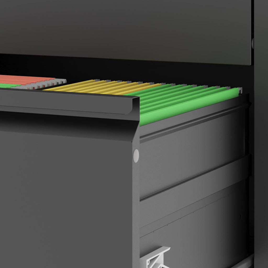 Premium 2 Drawer Metal Lateral File Cabinet with Lock, Black Steel Wide Horizontal Filing Cabinets for Home Office | Premium 