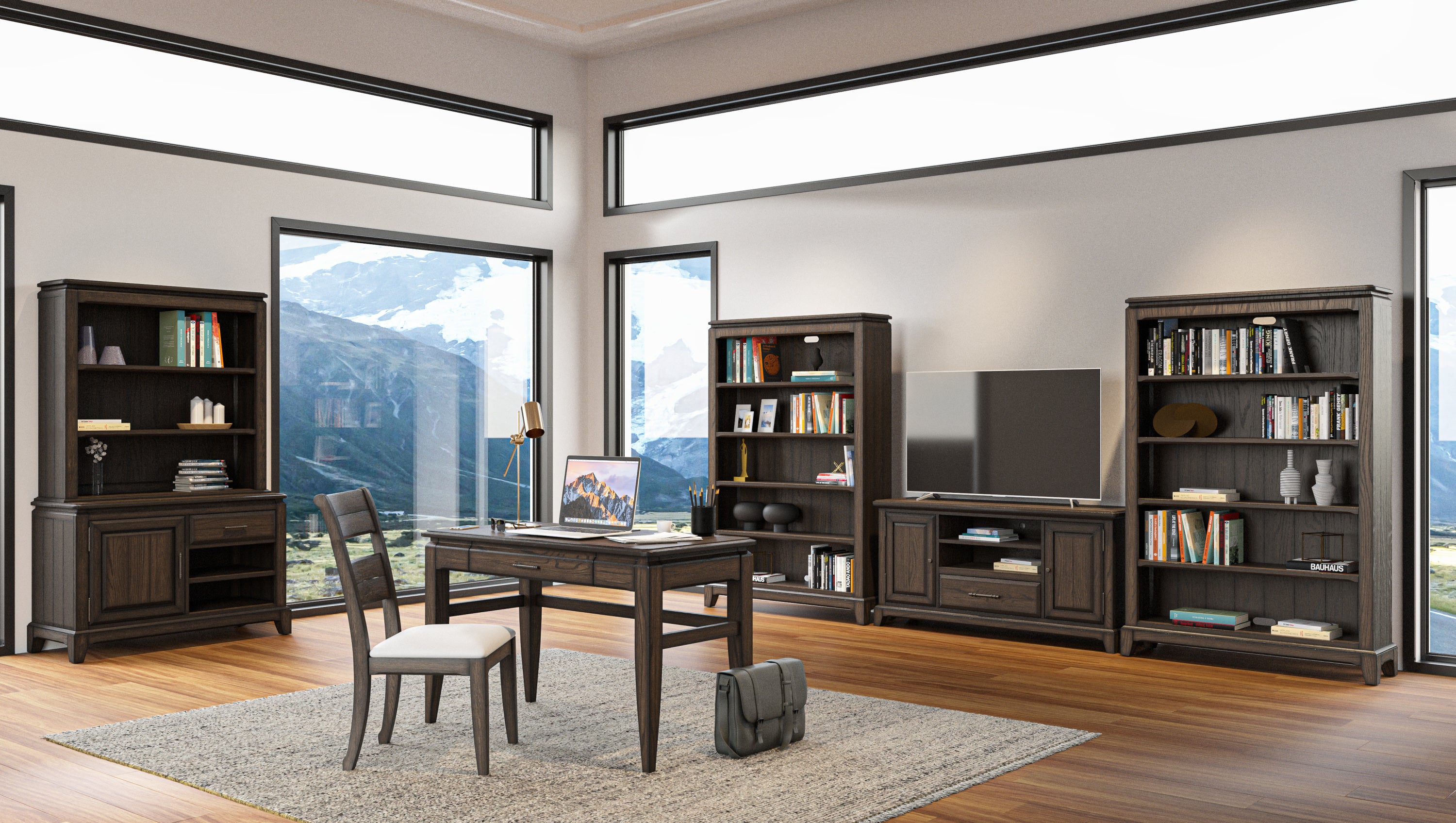 Chocolate Office Storage Credenza - Grand Goldman