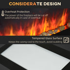 28.5' 1500W Electric Wall-Mounted Fireplace with Flame Effect, 7 Color Background Light, Black - Grand Goldman Shop