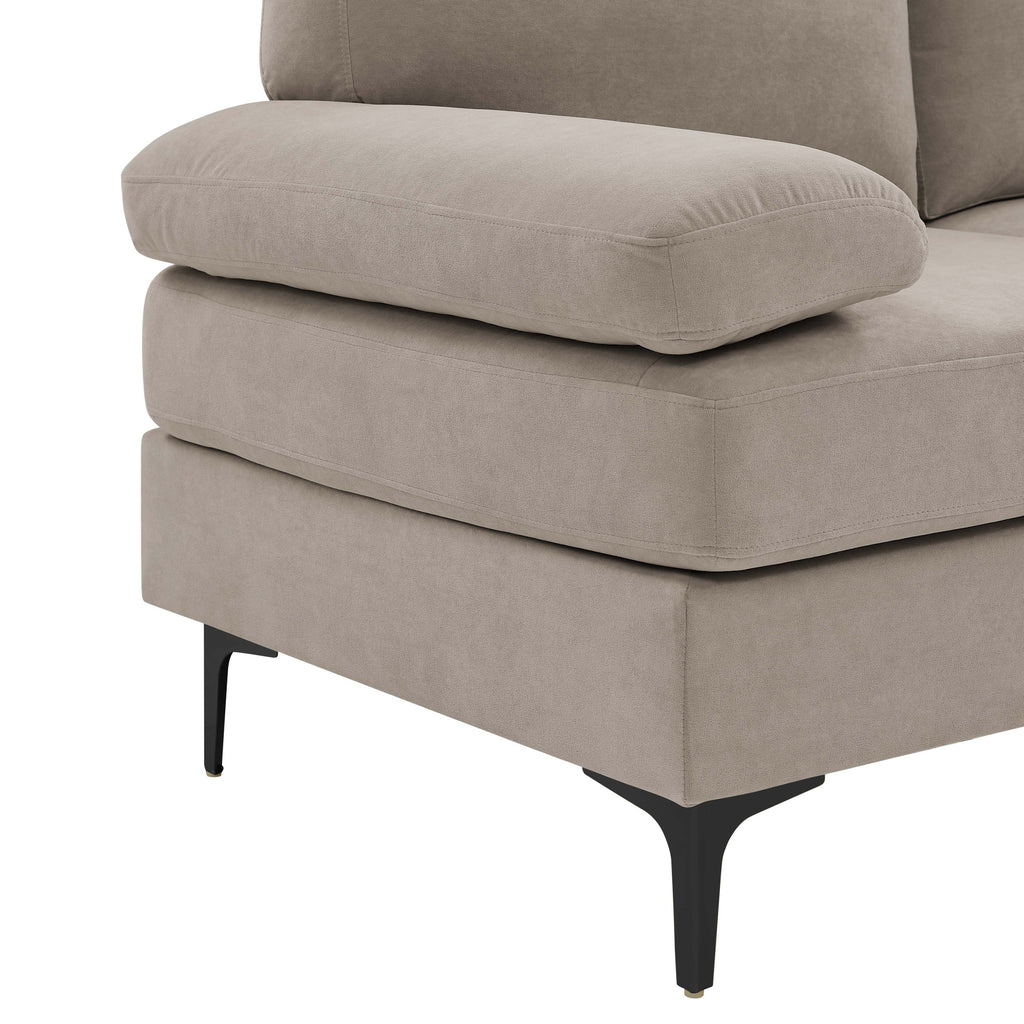 Polyester Blend Upholstered U-Shape Sectional with Metal Legs - Grand Goldman Shop