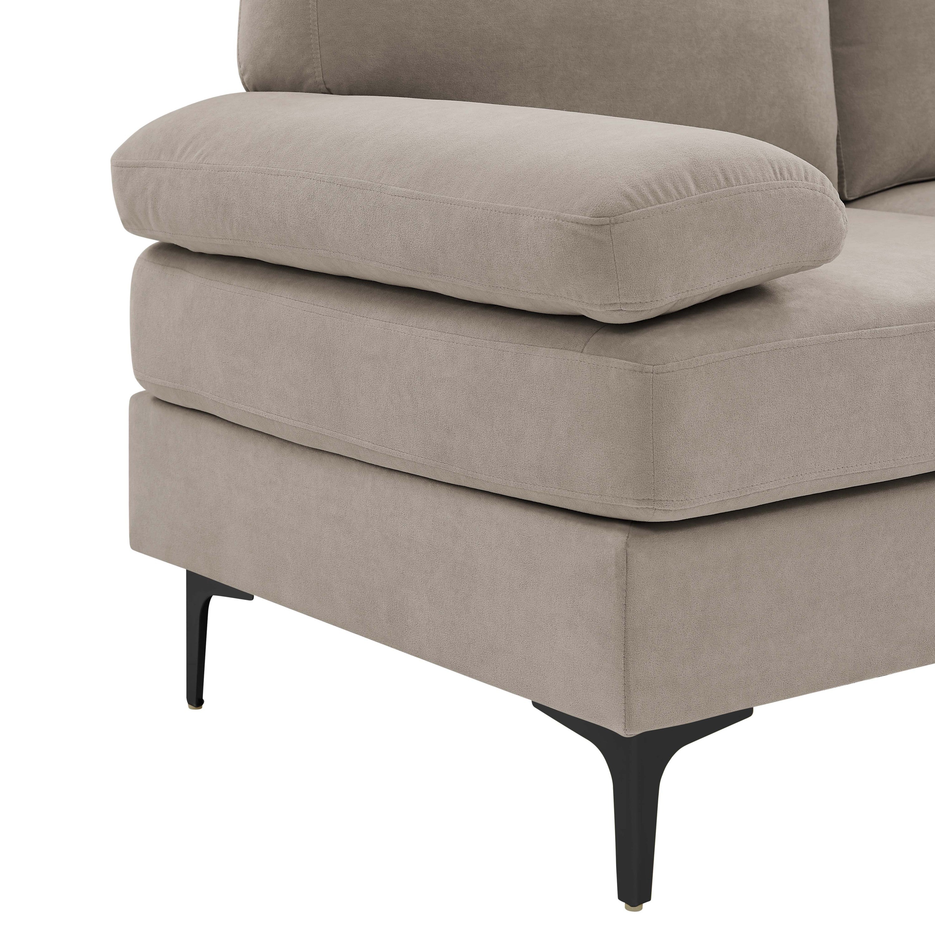 Polyester Blend Upholstered U-Shape Sectional with Metal Legs - Grand Goldman Shop