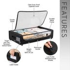 Set of 2 Under-Bed Rolling Storage Container with Transparent Cover, Versatile Space-Saving Design, and Smooth-Glide Multi-Directional Wheels – Ideal for Organizing Clothes, Shoes, and More - Grand Goldman Shop