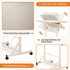 (WHITE) Wooden 1500 Piece Puzzle Table with Drawer, 35'*27.17' Adjustable Puzzle Table, 360° Tilting Puzzle Table with Legs a